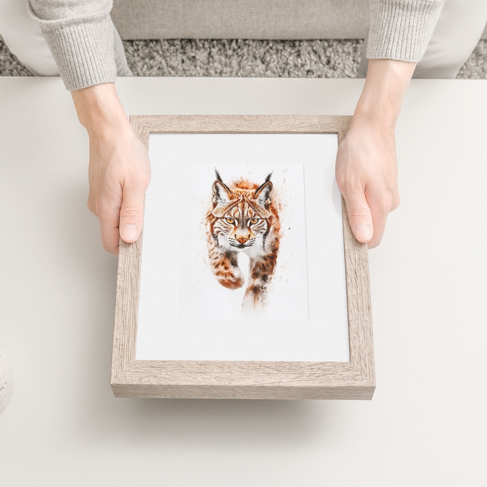 Watercolor Lynx Portrait Wall Art Illustration Print Poster Unframed - Picture 7 of 9